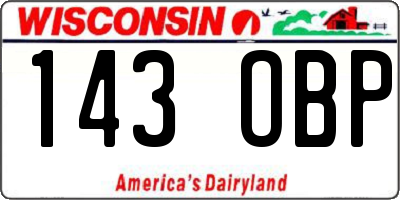 WI license plate 143OBP