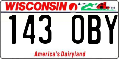 WI license plate 143OBY