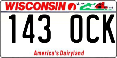 WI license plate 143OCK