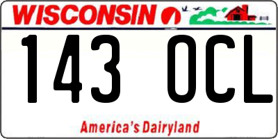 WI license plate 143OCL