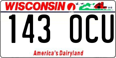 WI license plate 143OCU