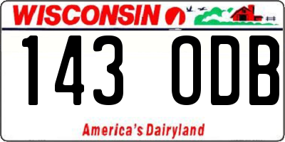 WI license plate 143ODB