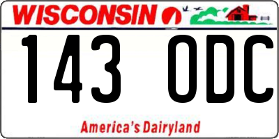 WI license plate 143ODC