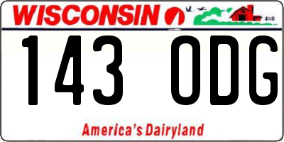 WI license plate 143ODG