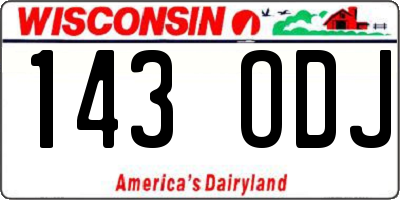 WI license plate 143ODJ