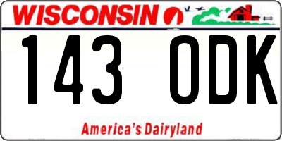 WI license plate 143ODK