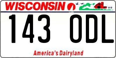 WI license plate 143ODL