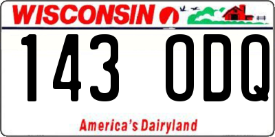 WI license plate 143ODQ