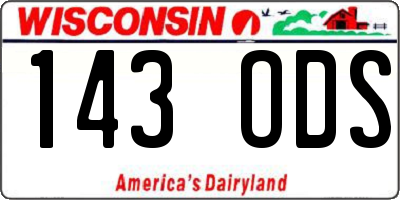 WI license plate 143ODS