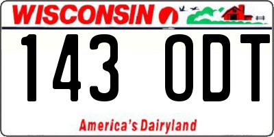 WI license plate 143ODT