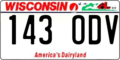 WI license plate 143ODV