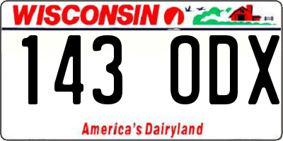 WI license plate 143ODX