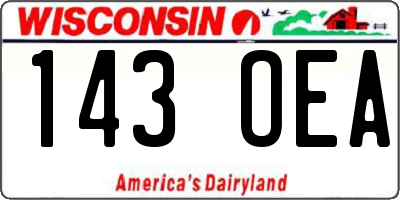 WI license plate 143OEA