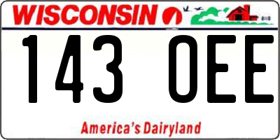 WI license plate 143OEE
