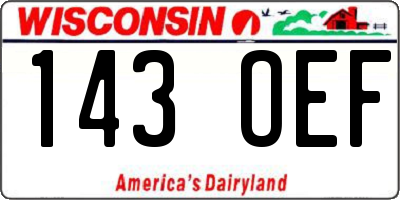 WI license plate 143OEF