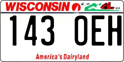 WI license plate 143OEH