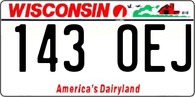 WI license plate 143OEJ