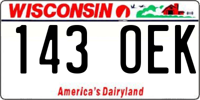 WI license plate 143OEK
