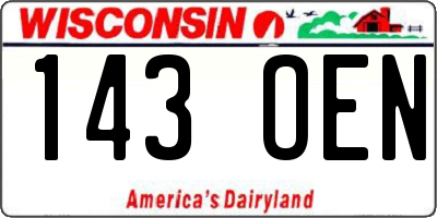 WI license plate 143OEN