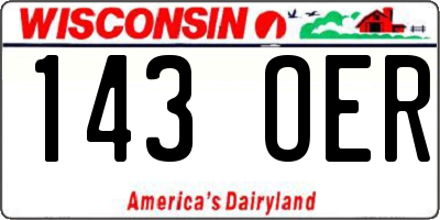 WI license plate 143OER