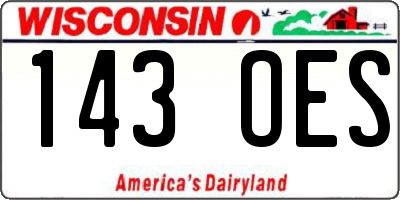WI license plate 143OES