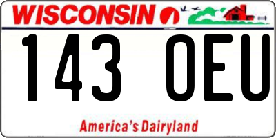WI license plate 143OEU