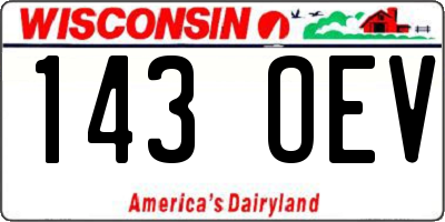 WI license plate 143OEV