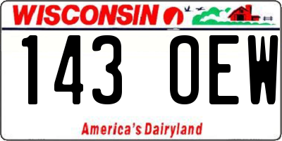 WI license plate 143OEW