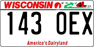 WI license plate 143OEX