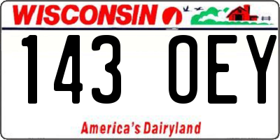 WI license plate 143OEY