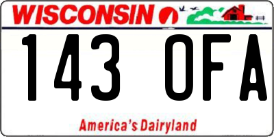 WI license plate 143OFA