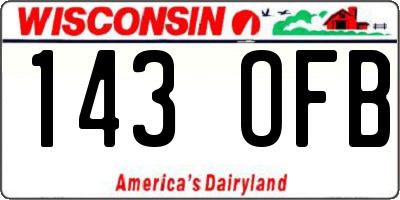 WI license plate 143OFB