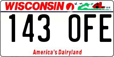 WI license plate 143OFE