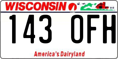 WI license plate 143OFH