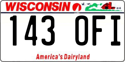 WI license plate 143OFI