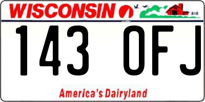 WI license plate 143OFJ