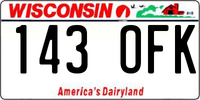 WI license plate 143OFK