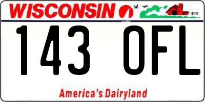 WI license plate 143OFL