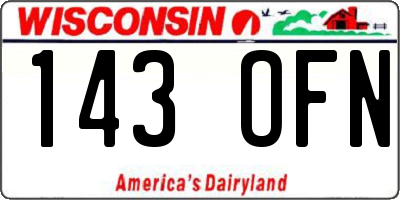 WI license plate 143OFN