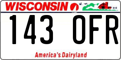 WI license plate 143OFR
