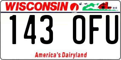 WI license plate 143OFU