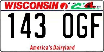 WI license plate 143OGF