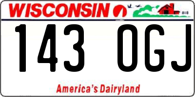 WI license plate 143OGJ
