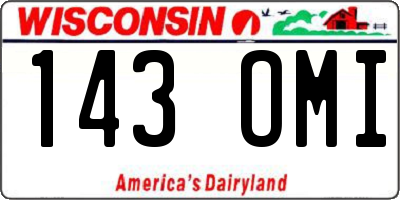 WI license plate 143OMI
