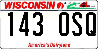 WI license plate 143OSQ