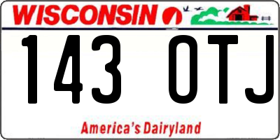 WI license plate 143OTJ