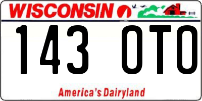 WI license plate 143OTO