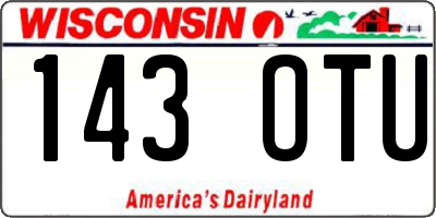 WI license plate 143OTU