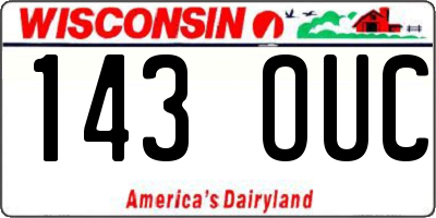 WI license plate 143OUC