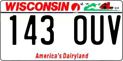 WI license plate 143OUV